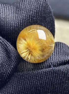 天然水晶发晶花吊坠圆珠DIY水晶单珠饰品项链10mm一物一图