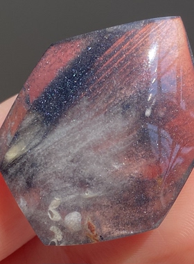 天然水晶星光蓝发晶吊坠裸石男女款水晶随形饰品项链一物一图