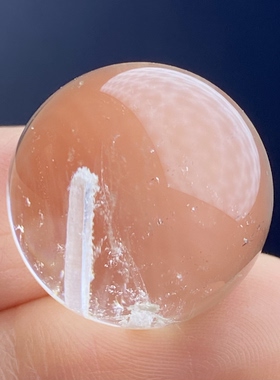 天然水晶包裹体晶中晶吊坠圆珠DIY水晶单珠饰品项链19mm一物一图