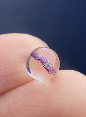 天然水晶包裹体紫铜矿吊坠圆珠DIY铜矿单珠饰品可做戒指7.5mm