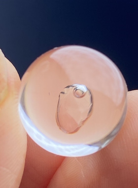 天然白水晶水胆吊坠圆珠DIY水胆单珠饰品项链14mm一物一图