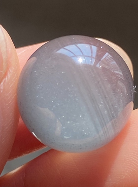 天然水晶星光蓝幽灵千层吊坠圆珠DIY幽灵单珠饰品项链15mm