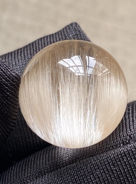 天然水晶顺发兔毛吊坠圆珠DIY兔毛水晶单珠饰品项链15.5mm