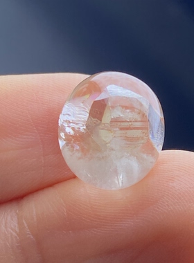 天然水晶包裹体晶中晶吊坠裸石蛋面DIY水晶饰品可做戒指一物一图