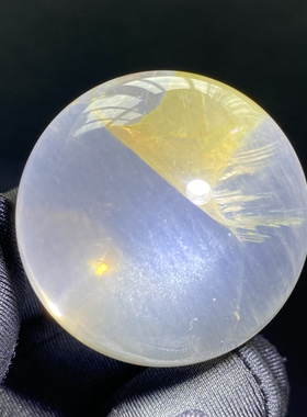 天然水晶星光烟雾冰晶包裹七彩黄胶花水晶球摆件 3.7厘米一物一图