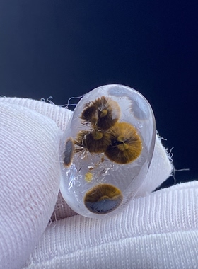 天然水晶包裹体针铁矿花吊坠裸石蛋面DIY水晶饰品项链可做戒指