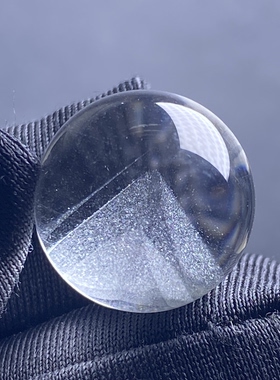 天然水晶白幽灵银山金字塔吊坠圆珠DIY幽灵单珠饰品项链15mm