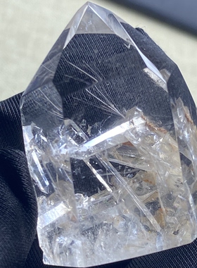 天然水晶原石打磨晶中晶单尖柱吊坠水晶饰品项链一物一图