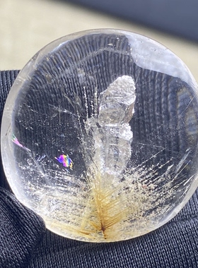 天然水晶包裹体晶中晶雪霜发吊坠裸石男女款发晶项链挂坠