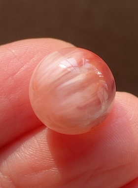 天然水晶粉兔毛吊坠圆珠DIY水晶单珠饰品项链12mm一物一图