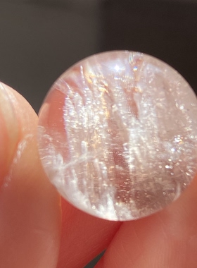 天然水晶包裹体碧玺吊坠圆珠DIY水晶单珠饰品项链16mm一物一图