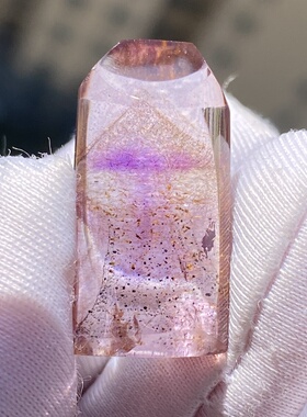 天然水晶紫钛吊坠裸石男女款紫水晶项链饰品挂坠一物一图