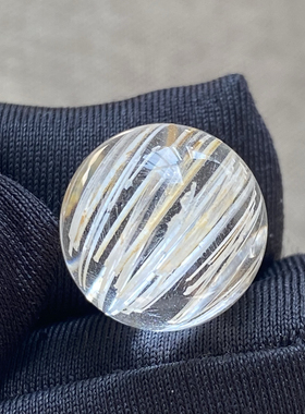 天然水晶托帕石吊坠圆珠DIY水晶单珠配珠饰品项链14mm一物一图