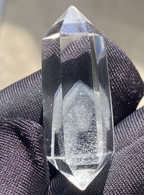 天然水晶白幽灵银山金字塔双尖吊坠男女款幽灵项链 一物一图