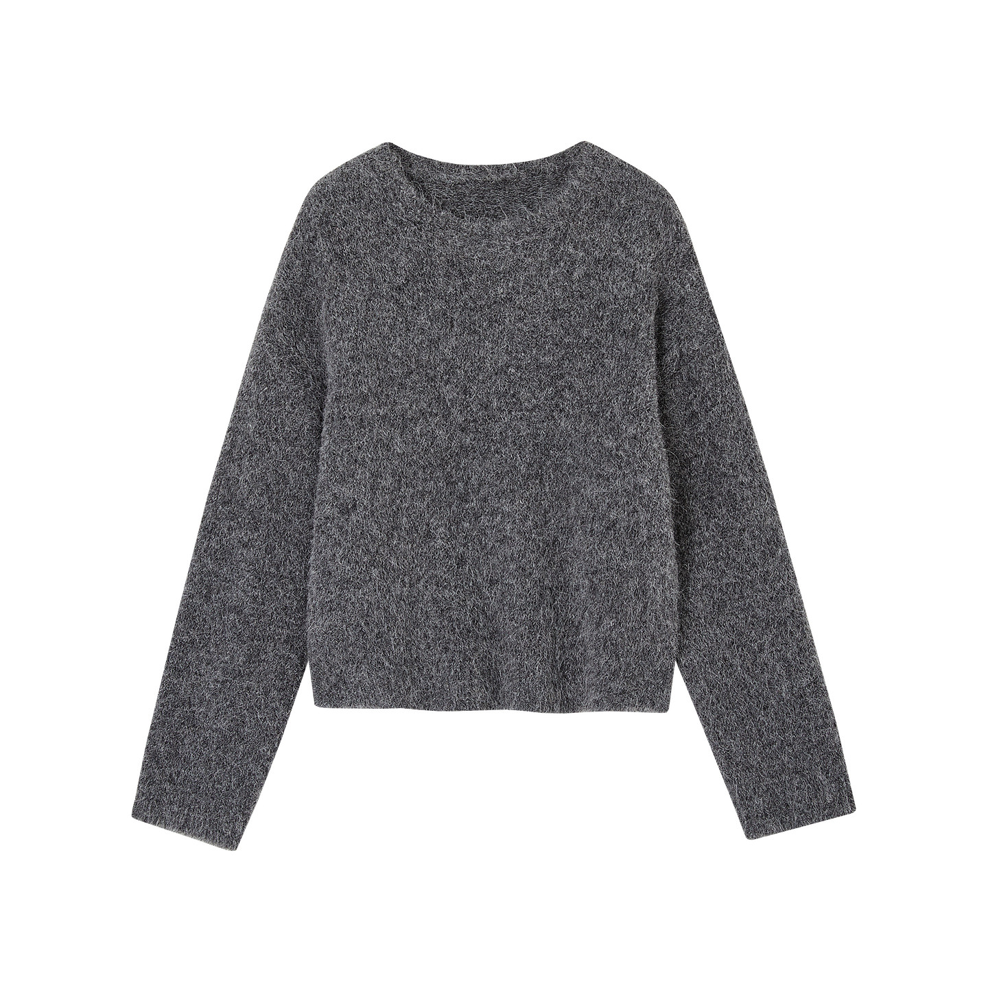 德玛纳羊驼毛混纺圆领线衫女25冬季新款软糯慵懒风长毛针织衫上衣,淘宝优惠券,粉丝福利购,淘宝优惠卷