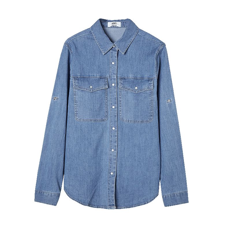 德玛纳2022新款春装牛仔女复古衬衫 德玛纳衬衫