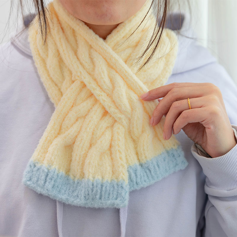 手工diy云朵绵绵毛线编织拼色麻花小围巾材料包新手自制秋冬礼物,淘宝优惠券,粉丝福利购,淘宝优惠卷