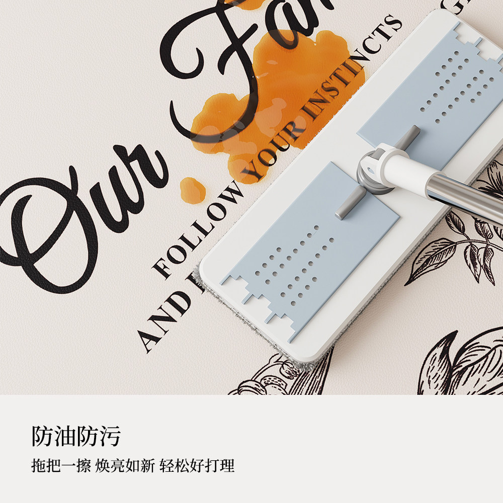 轻奢高级厨房地垫长条防滑防油防水可擦免洗皮革地毯耐脏软脚垫子,淘宝优惠券,粉丝福利购,淘宝优惠卷