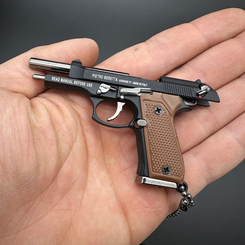 金属1:3伯莱塔M92钥匙扣链手抢模型吃鸡可拆卸仿真玩具枪礼物挂件 - 图1
