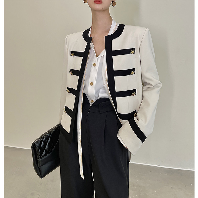 wangxo 法式复古宫廷风西装外套女宽松休闲显瘦西服春季新款上衣