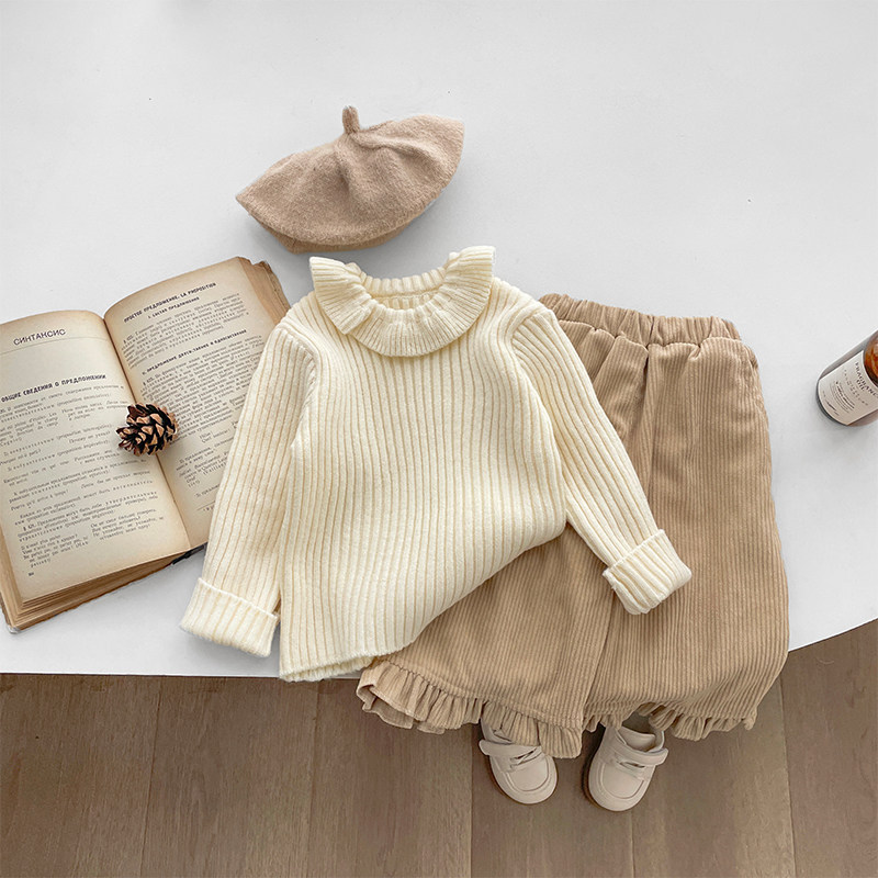 女童秋冬装百搭条纹毛衣洋气婴儿娃娃领针织打底衫女宝宝内搭上衣,淘宝优惠券,粉丝福利购,淘宝优惠卷