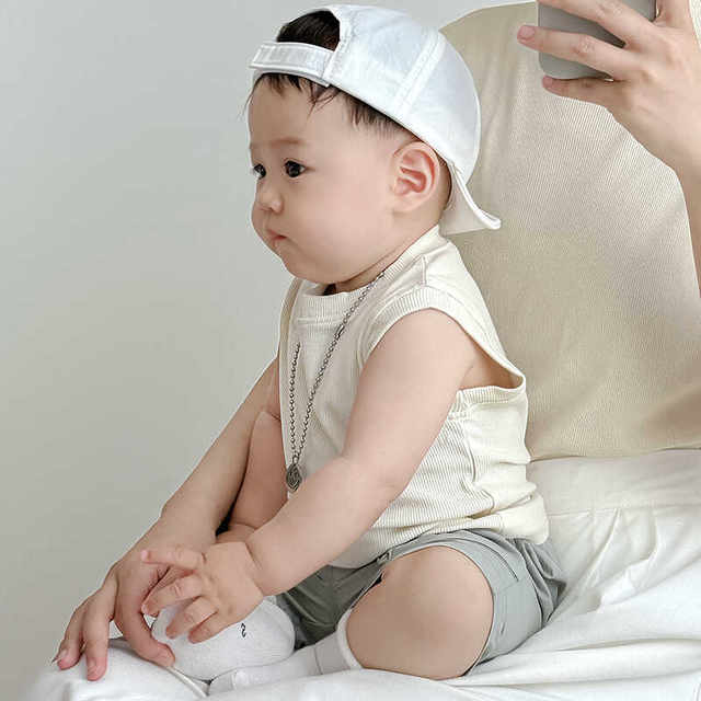 Solid color blended set Korean casual summer two-piece set