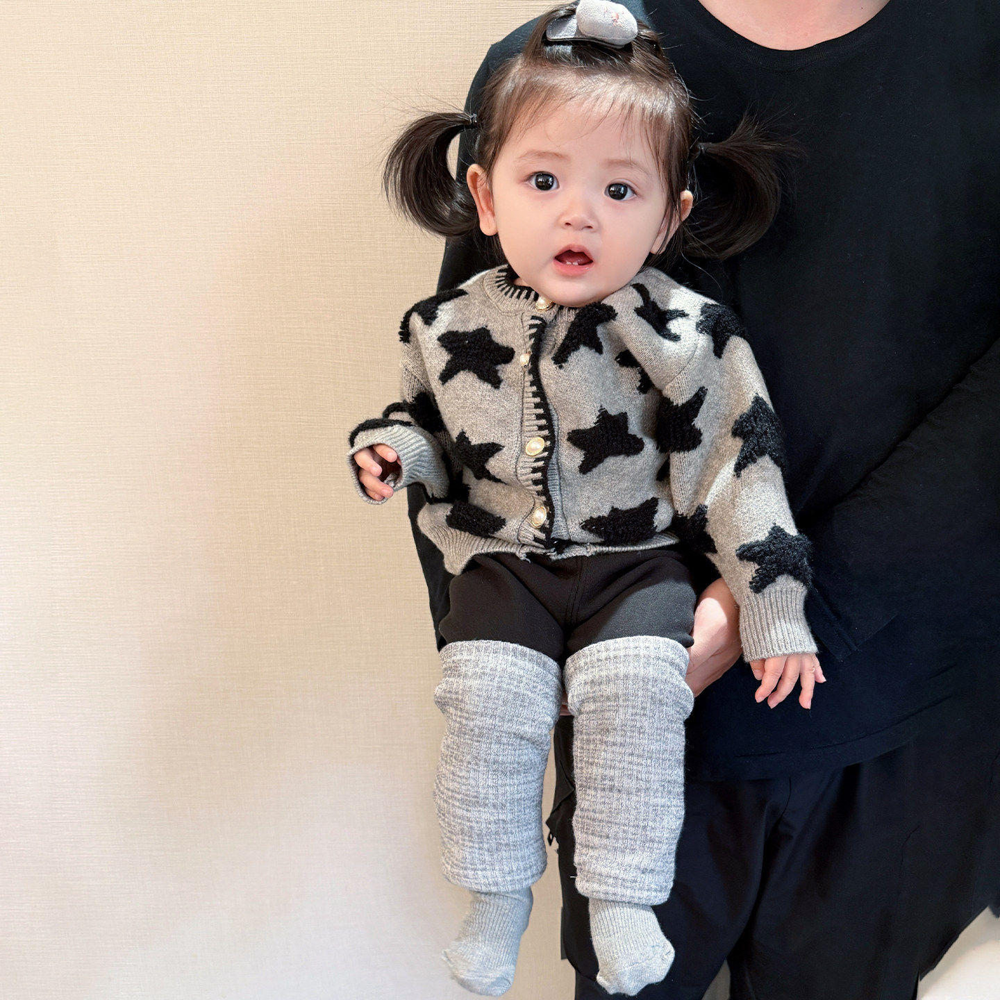 女宝宝冬款毛衣外套套装女童洋气休闲针织开衫婴儿加绒保暖打底裤,淘宝优惠券,粉丝福利购,淘宝优惠卷