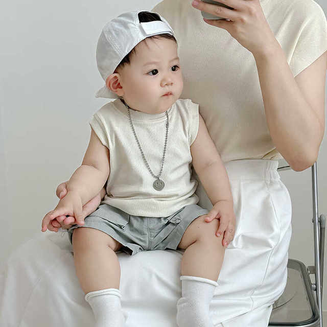 Solid color blended set Korean casual summer two-piece set