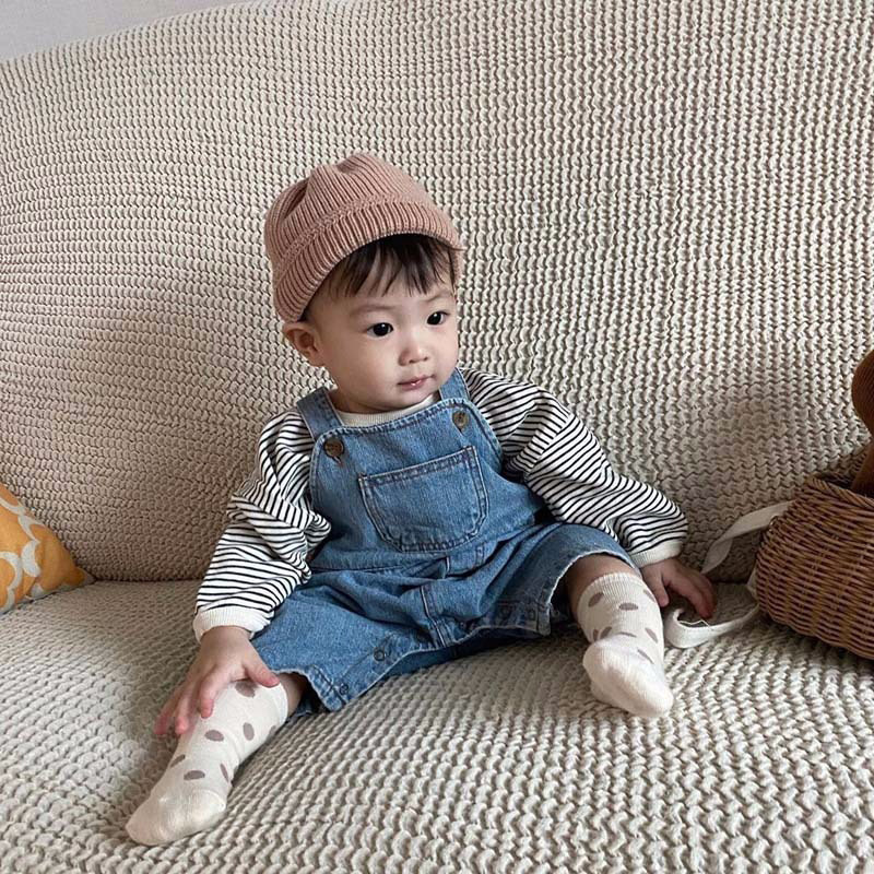 婴儿衣服童装ins韩版男女宝宝2026春秋款儿童牛仔背带裤哈衣爬服,淘宝优惠券,粉丝福利购,淘宝优惠卷