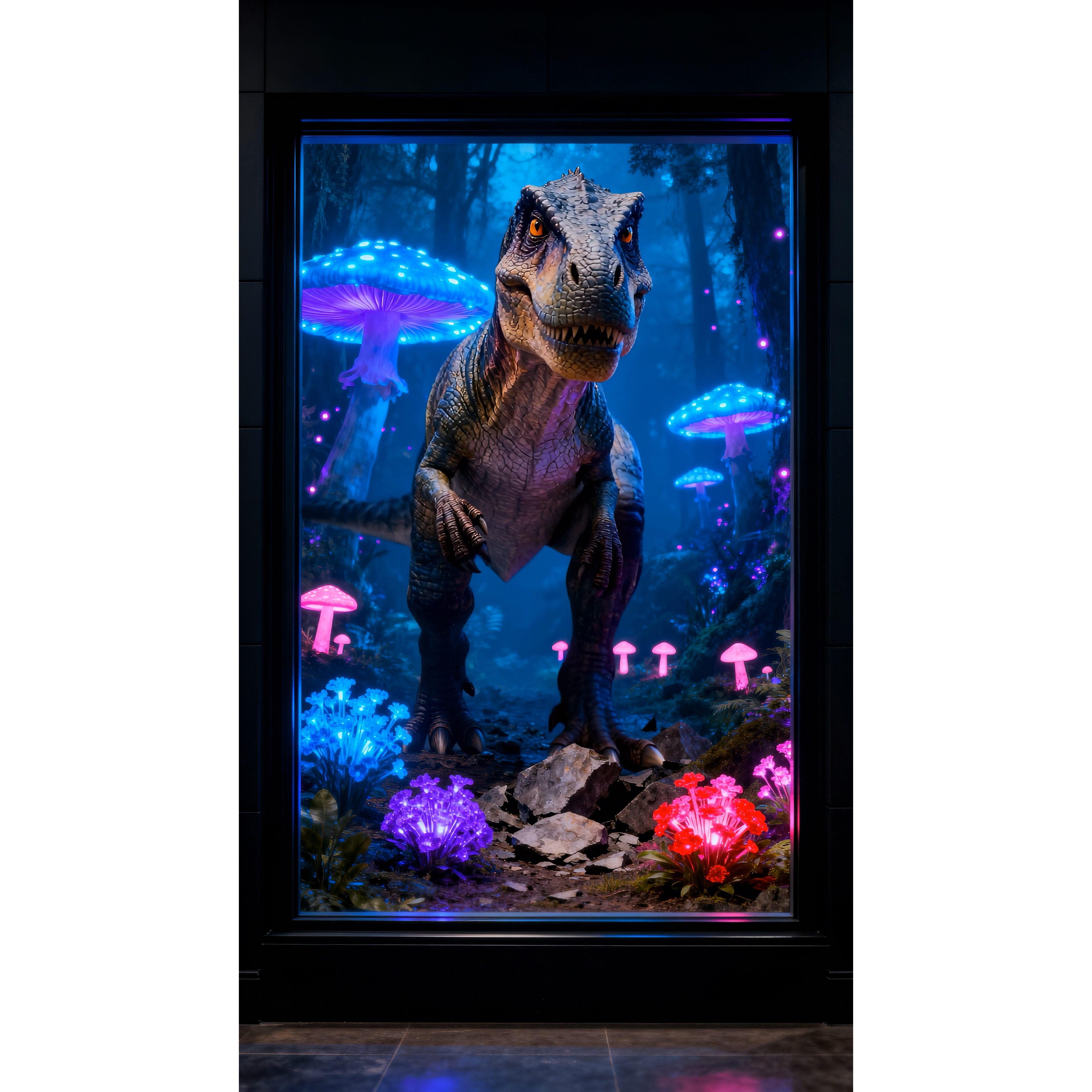 竖屏裸眼3d恐龙出屏出框视频素材侏罗纪恐龙博物馆原创禁止盗卖,淘宝优惠券,粉丝福利购,淘宝优惠卷