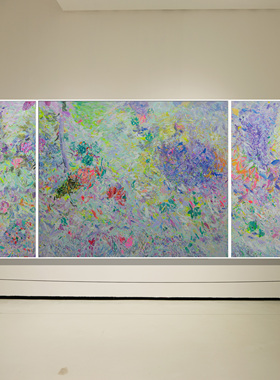 《绽放-情语》周进限量签名版画 客厅沙发背景墙高级艺术三联画