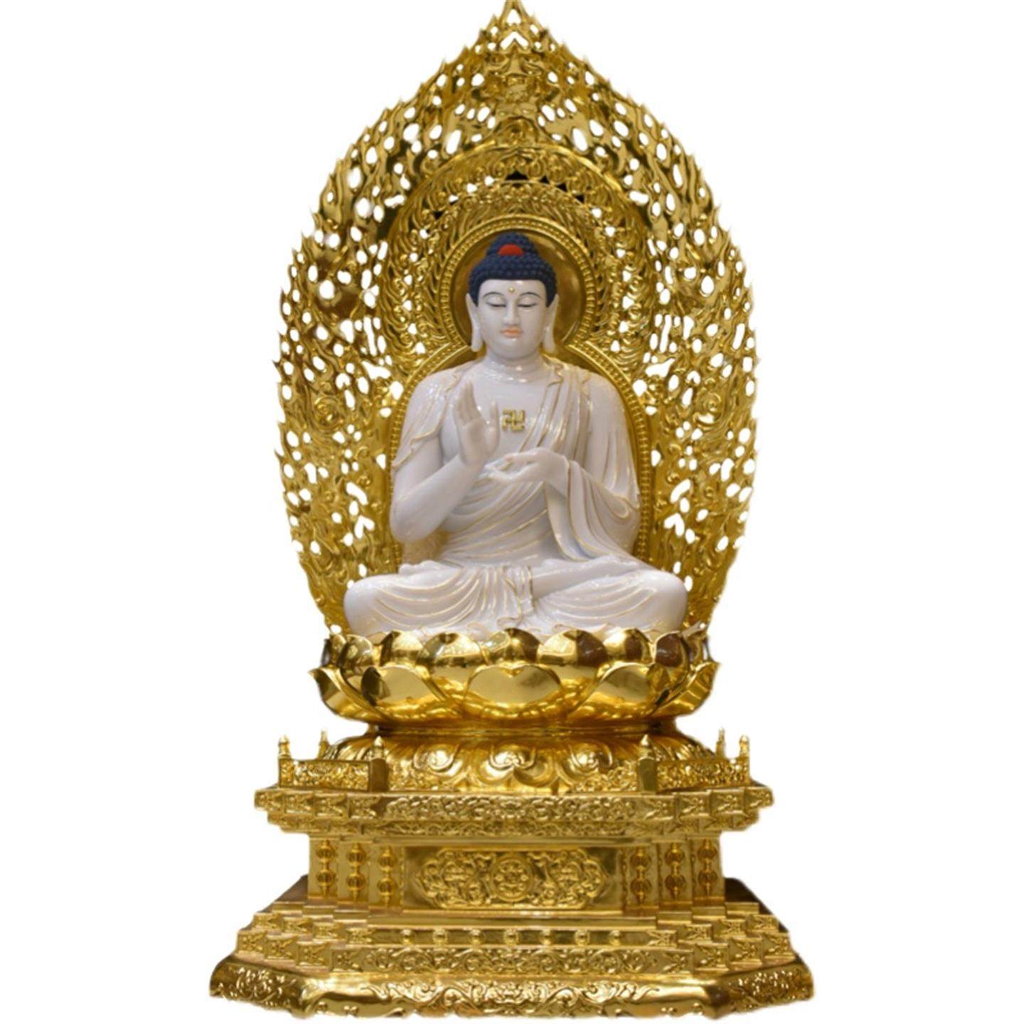 燃灯佛汉白玉雕佛像阿弥陀佛寺庙供奉药师佛工艺品摆件释迦牟尼佛 - 图3