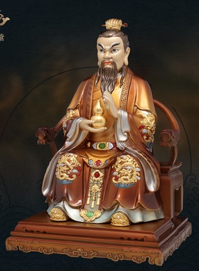 东来紫莽太爷莽太奶像东北堂口家族居黄铜装饰工艺品雕像装饰摆件