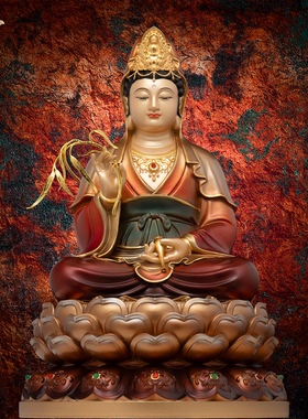 东来紫娑婆三圣释迦牟尼雕像观音菩萨地藏王三宝佛家居装饰摆件