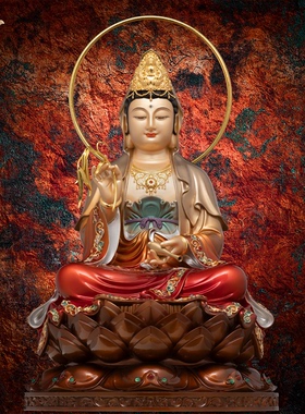 观音佛像观世音菩萨家用款供奉南海普陀山纯全铜像东来紫娑婆三圣