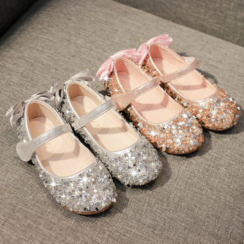 ເກີບ Elsa ເດັກຍິງ Princess summer sandals ຄົນອັບເດດ: rhinestone ປາກຕື້ນຮາບພຽງເລັກນ້ອຍເກີບຫນັງເກີບເກີບ sole ອ່ອນສະດວກສະບາຍ