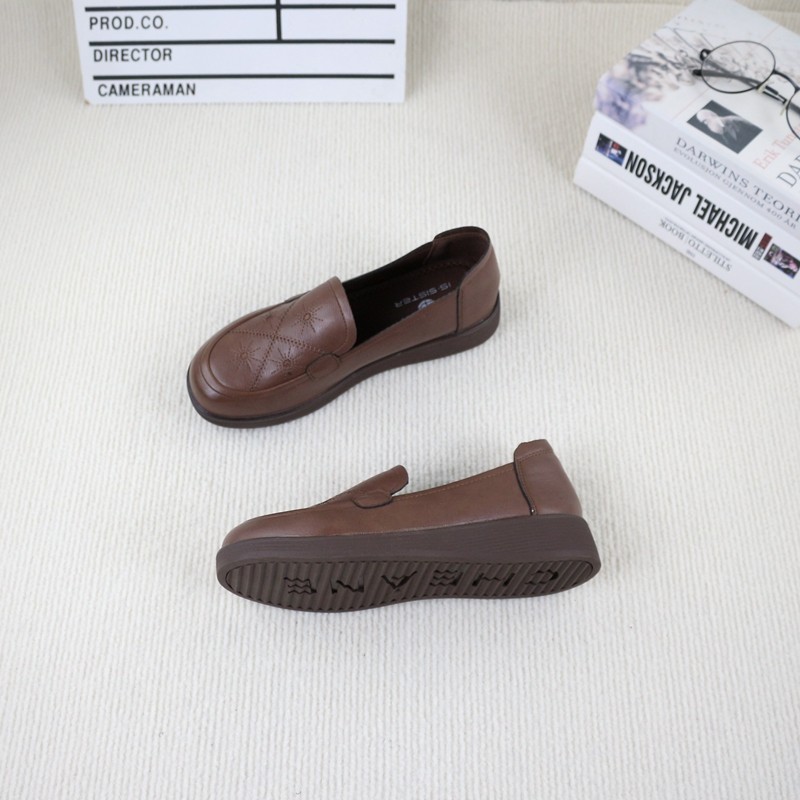 09真皮牛皮春秋季新款撤柜平底中空时尚百搭舒适女乐福鞋豆豆鞋,淘宝优惠券,粉丝福利购,淘宝优惠卷