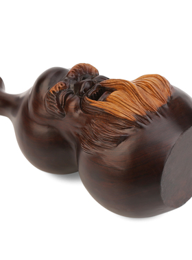 实木雕刻老寿星礼品葫芦摆件