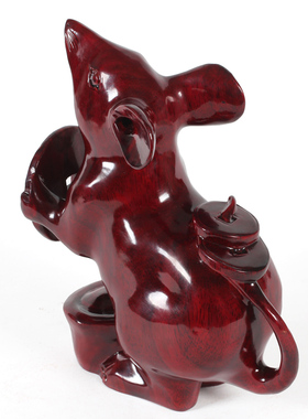 摆件实木雕刻生肖鼠客厅开业礼品