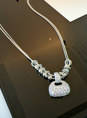 2026新款韩国东大门满钻包包吊坠串串锁骨链项链