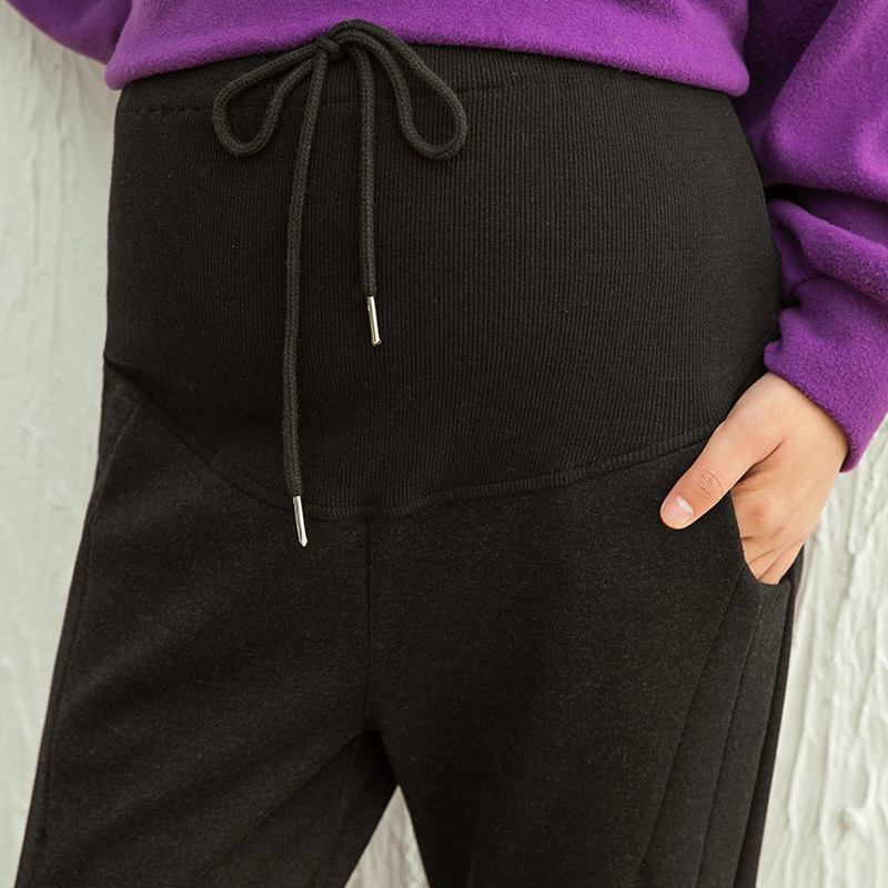 孕之彩孕妇2020秋冬加绒宽松直筒裤 孕之彩服饰孕妇直筒裤