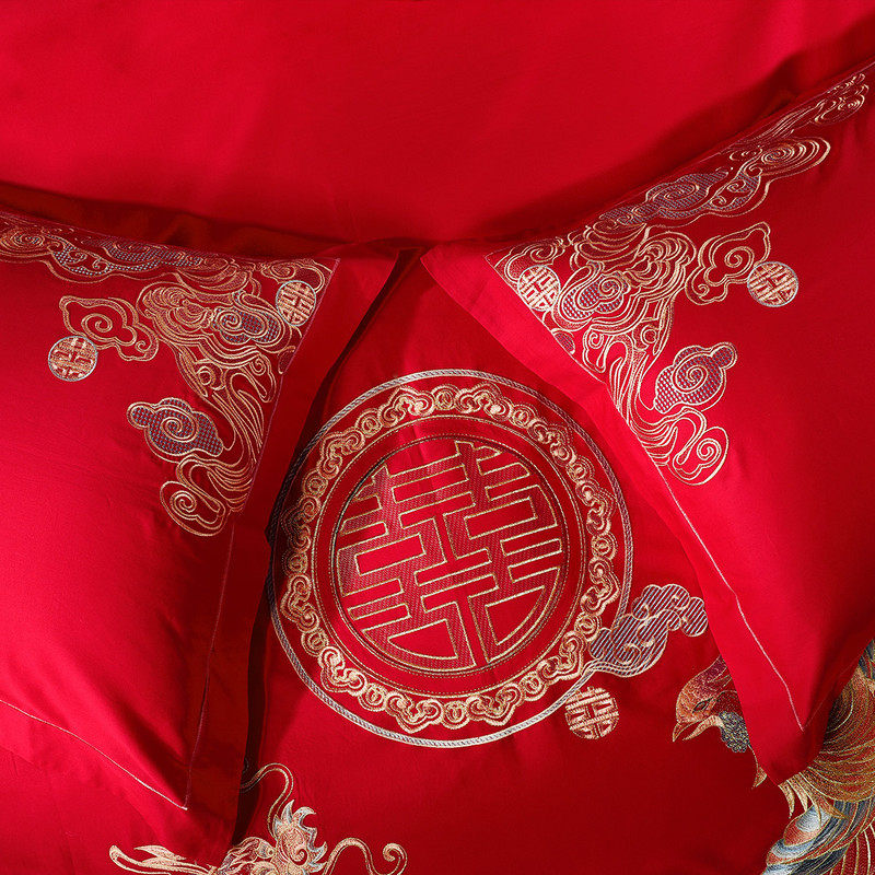 水星家纺婚庆四件套全棉喜庆结婚用品纯棉红色喜庆床单被套新婚,淘宝优惠券,粉丝福利购,淘宝优惠卷