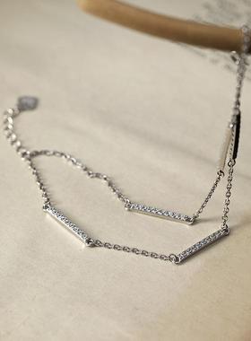 高级感轻奢锆石925银手链