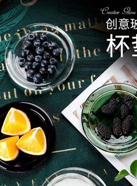 圆形简约香薰蜡烛玻璃托盘