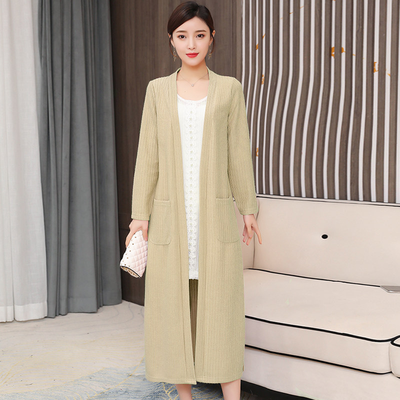 春秋冬加厚针织开衫中长款宽松毛衣 芙黛怡短外套