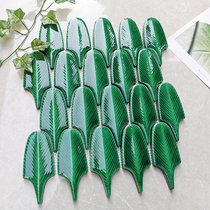 Retro Plantain Fan Feather Mosaic Magnetic Brick Kiln Changing Living-room Make-up Room Foreground Background Wall Brick Net Red Folk Juku