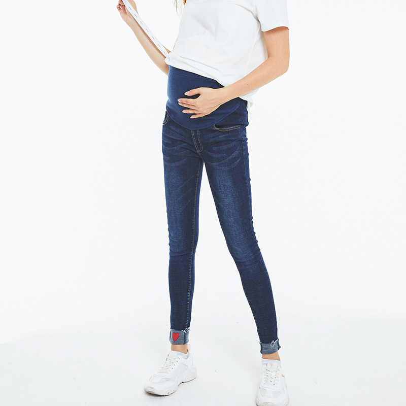 孕妇外穿2020早秋装加绒加厚牛仔裤 贝儿森孕妇打底裤