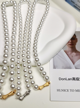 925银澳白珍珠项链女气质温柔