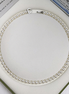 倪妮同款925银珍珠项链正圆无暇