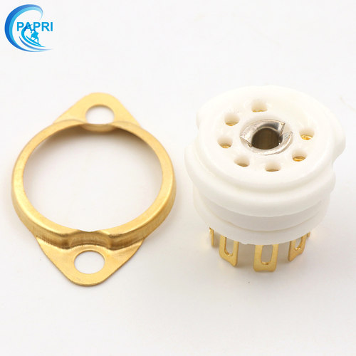 GZC7-F-G 镀金 小7脚电子管座 小七脚插座 用于 6J1 6J2 6J3 6J4 - 图1